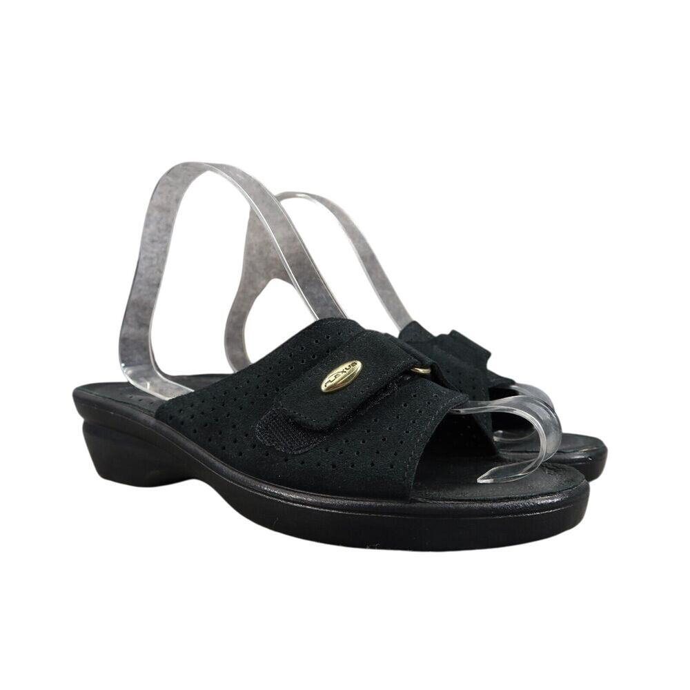 Spring Step Shoe Women 9 Sandal Flexus Wedge Slide Leather Comfort Fashion Black